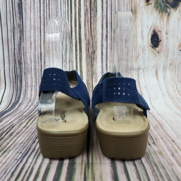 Skechers Perforated Suede Slingback Demi Sandals Blue Size 6 - Picture 8 of 12